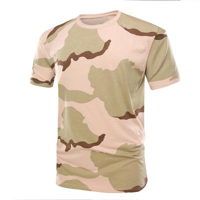 Militar de camo do deserto da cor de manga curta T-shirt