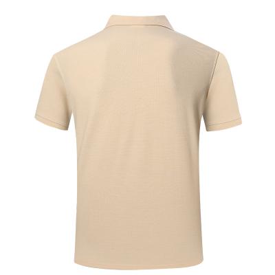 Camisa de polo de mangas curtas de algodão cáqui militar