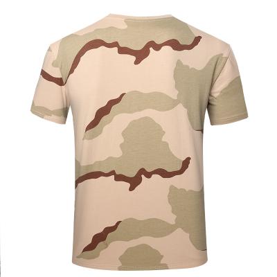 Militar três cores deserto camo manga curta camiseta