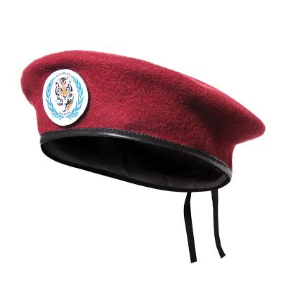 boina militar do exército de lã vermelha de alta qualidade
