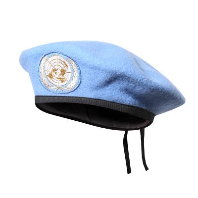 boina militar do exército de lã da ONU azul