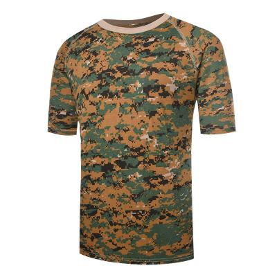 Camiseta militar camuflada selva manga curta