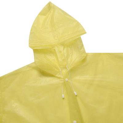 Capa de chuva militar de poliéster 190T amarela com revestimento de PVC
        