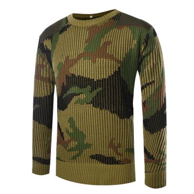 lã militar o pescoço de camuflagem de camuflagem suéter